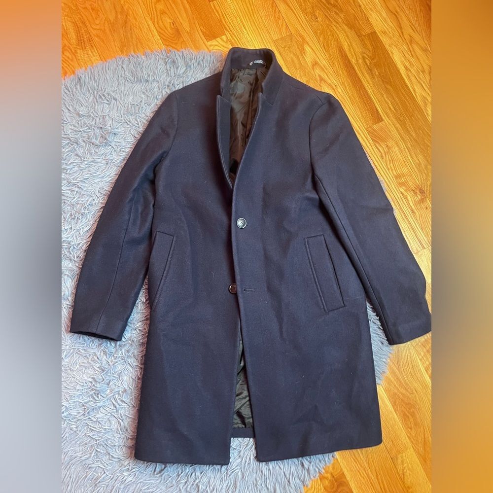Zara Navy Classic Career Wool Coat Size M